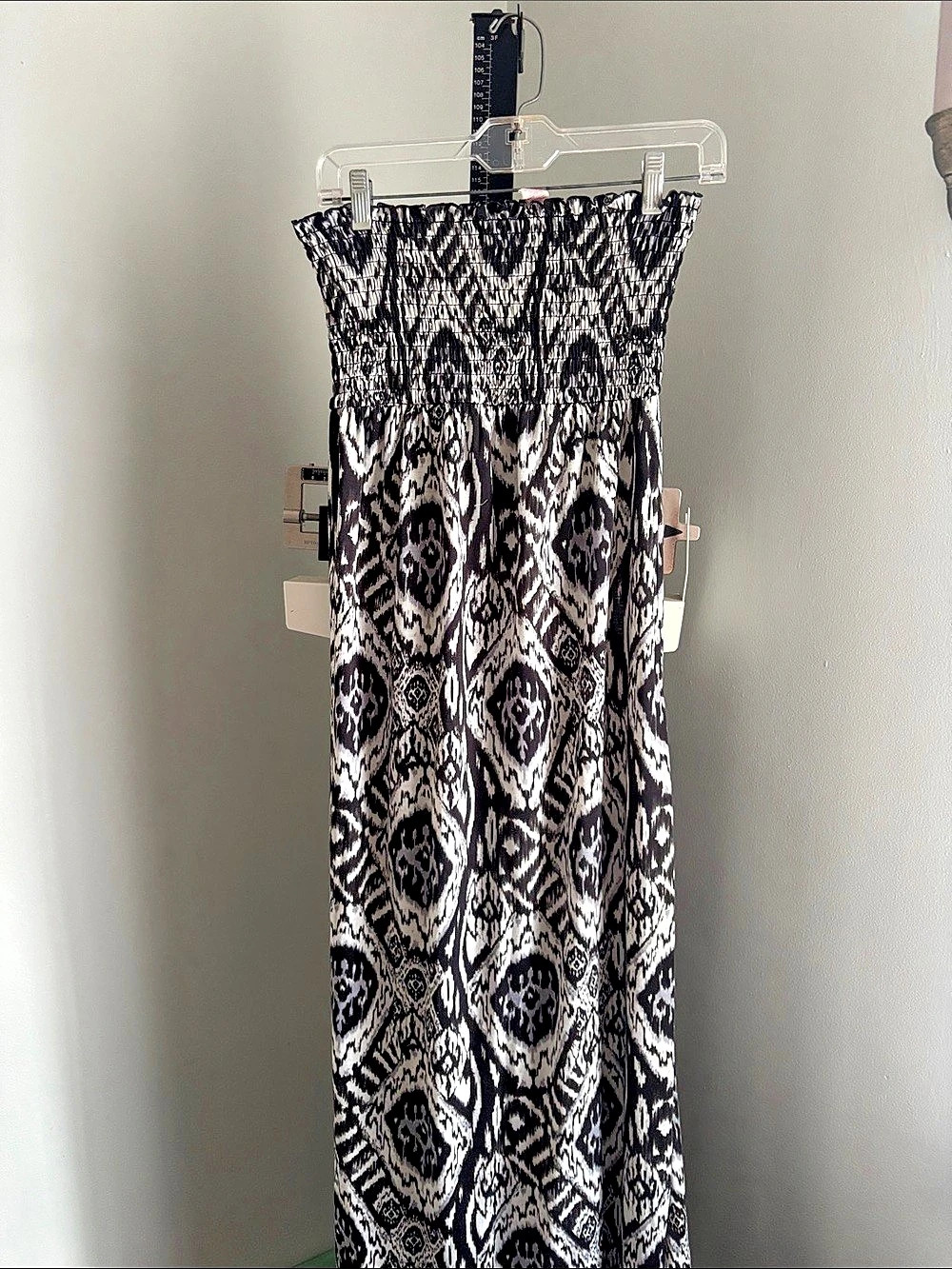 Women's Geometric Maxi Dress in Black & White Like New